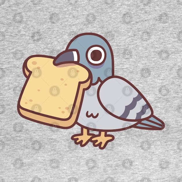 Cute Pigeon With Bread In Beak by rustydoodle